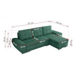 Narożnik UMBRIA L - uniwersalny - ciemnozielony, struktura