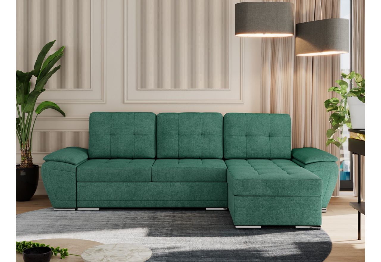 Narożnik UMBRIA L - uniwersalny - ciemnozielony, struktura