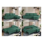 Narożnik UMBRIA L - uniwersalny - ciemnozielony, struktura