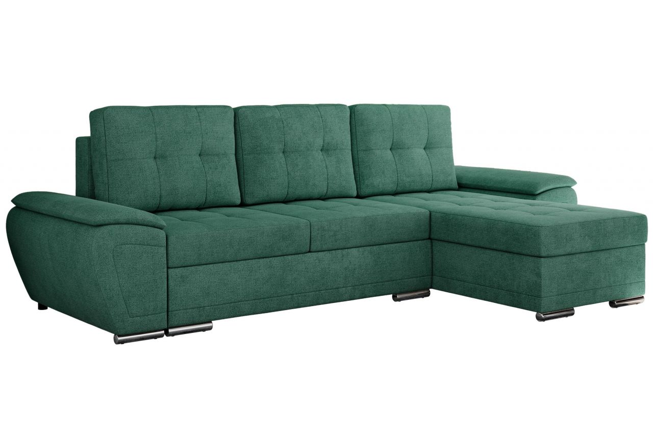 Narożnik UMBRIA L - uniwersalny - ciemnozielony, struktura