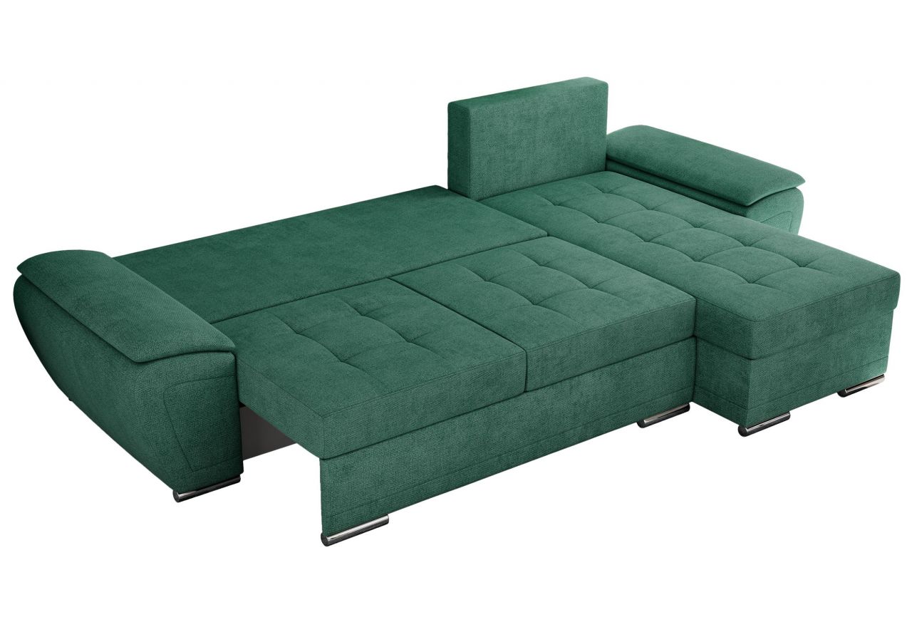 Narożnik UMBRIA L - uniwersalny - ciemnozielony, struktura