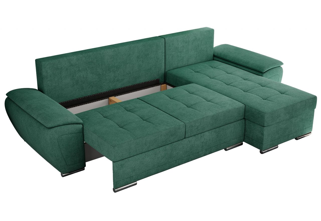 Narożnik UMBRIA L - uniwersalny - ciemnozielony, struktura