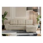 Narożnik UMBRIA L - uniwersalny - beżowy, welwet