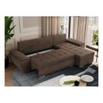 Narożnik UMBRIA L - uniwersalny - brązowy, welwet