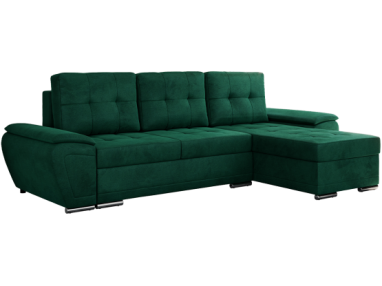 Narożnik UMBRIA L - uniwersalny - ciemnozielony, welwet