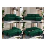 Narożnik UMBRIA L - uniwersalny - ciemnozielony, welwet