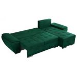 Narożnik UMBRIA L - uniwersalny - ciemnozielony, welwet