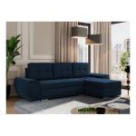 Narożnik UMBRIA L - uniwersalny - ciemnoniebieski, welwet