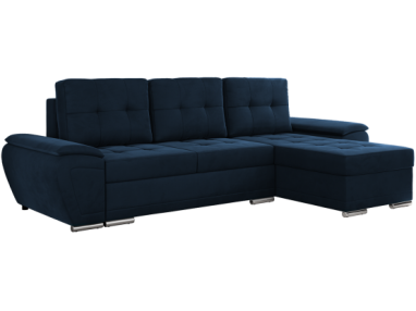 Narożnik UMBRIA L - uniwersalny - ciemnoniebieski, welwet