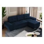 Narożnik UMBRIA L - uniwersalny - ciemnoniebieski, welwet