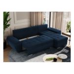 Narożnik UMBRIA L - uniwersalny - ciemnoniebieski, welwet