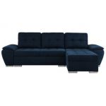Narożnik UMBRIA L - uniwersalny - ciemnoniebieski, welwet