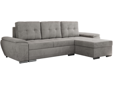 Narożnik UMBRIA L - uniwersalny - jasnoszary, welwet