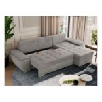 Narożnik UMBRIA L - uniwersalny - jasnoszary, welwet