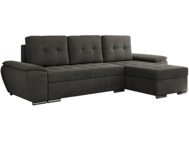 Narożnik UMBRIA L - uniwersalny - ciemnoszary, welwet