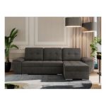 Narożnik UMBRIA L - uniwersalny - ciemnoszary, welwet