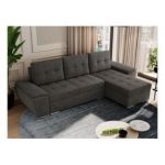 Narożnik UMBRIA L - uniwersalny - ciemnoszary, welwet