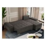 Narożnik UMBRIA L - uniwersalny - ciemnoszary, welwet