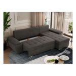 Narożnik UMBRIA L - uniwersalny - ciemnoszary, welwet