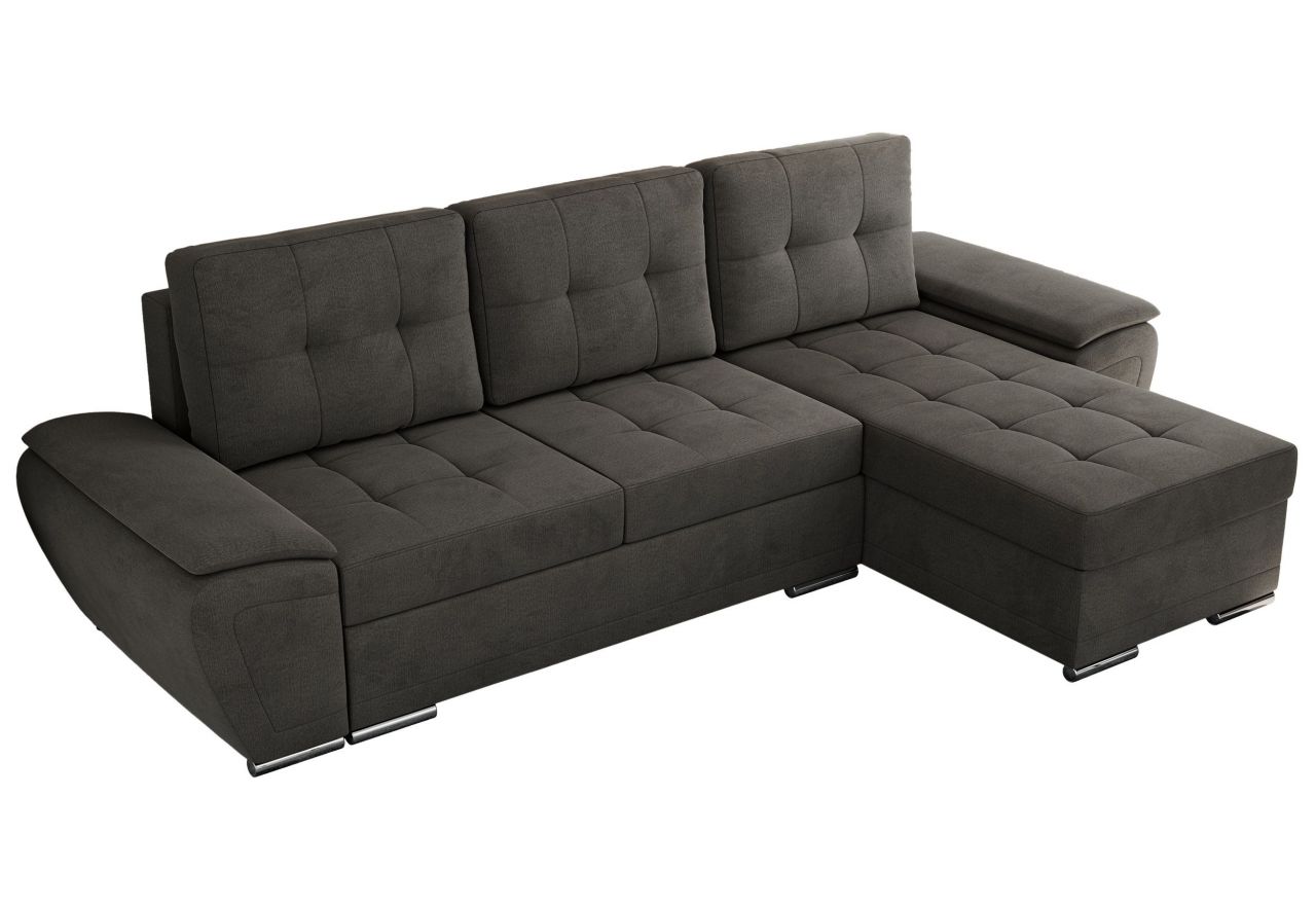 Narożnik UMBRIA L - uniwersalny - ciemnoszary, welwet