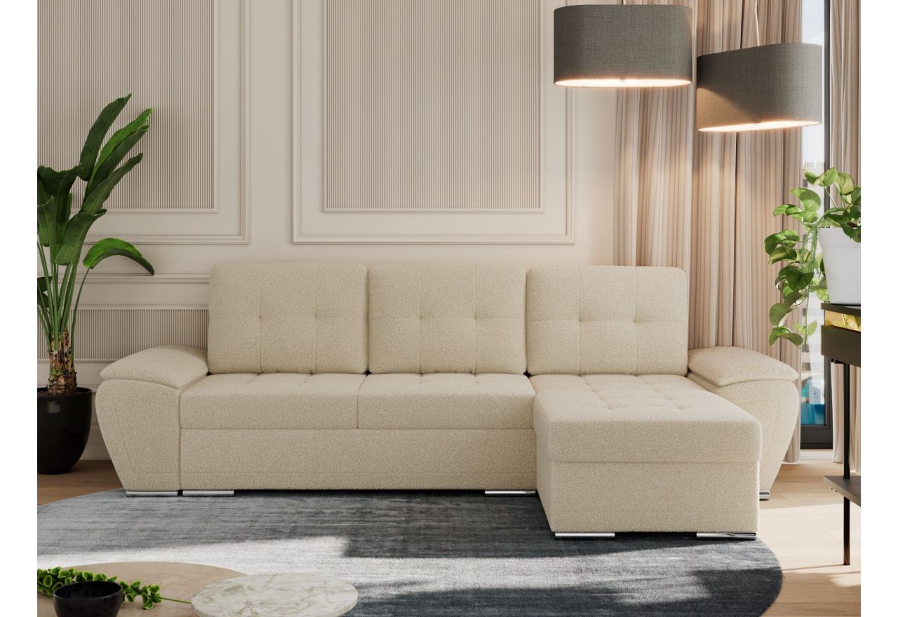 Narożnik UMBRIA L - uniwersalny - kremowy, boucle