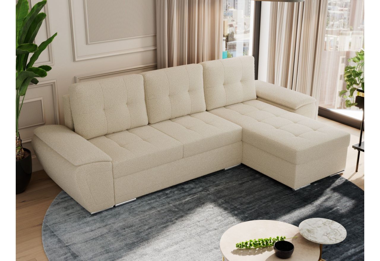 Narożnik UMBRIA L - uniwersalny - kremowy, boucle