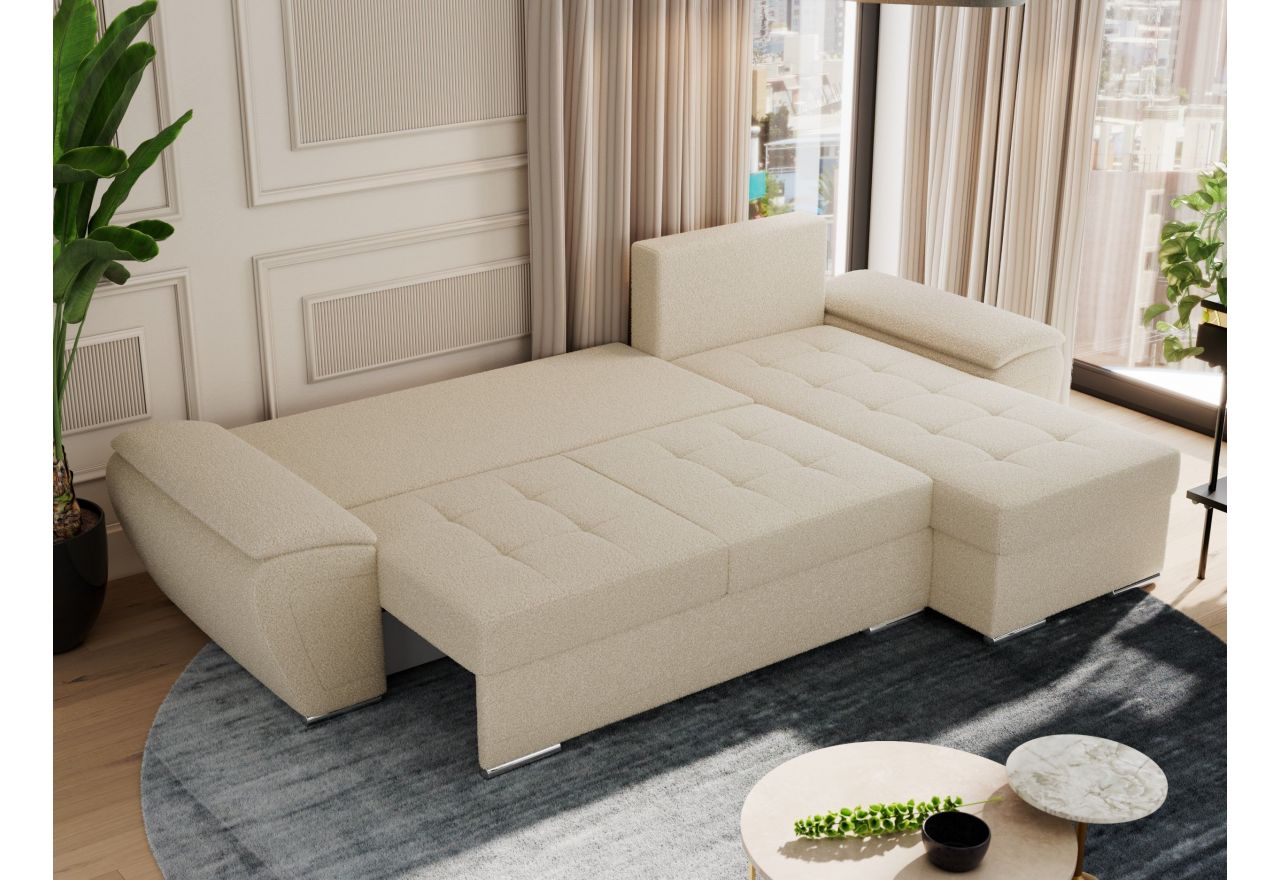 Narożnik UMBRIA L - uniwersalny - kremowy, boucle