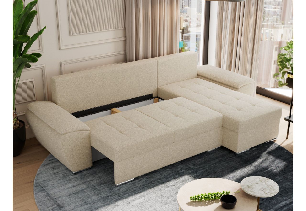 Narożnik UMBRIA L - uniwersalny - kremowy, boucle