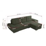 Narożnik UMBRIA L - uniwersalny - zielony, boucle