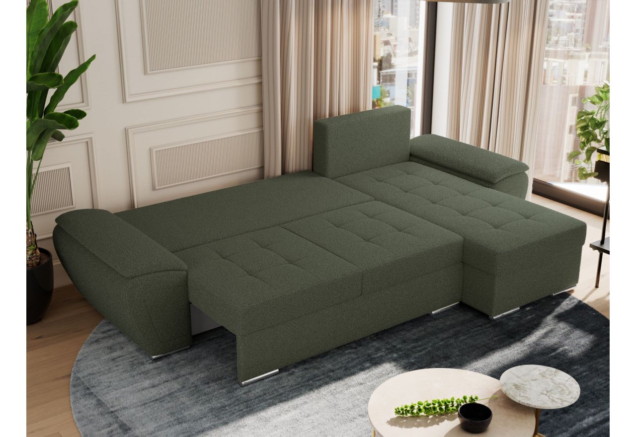 Narożnik UMBRIA L - uniwersalny - zielony, boucle