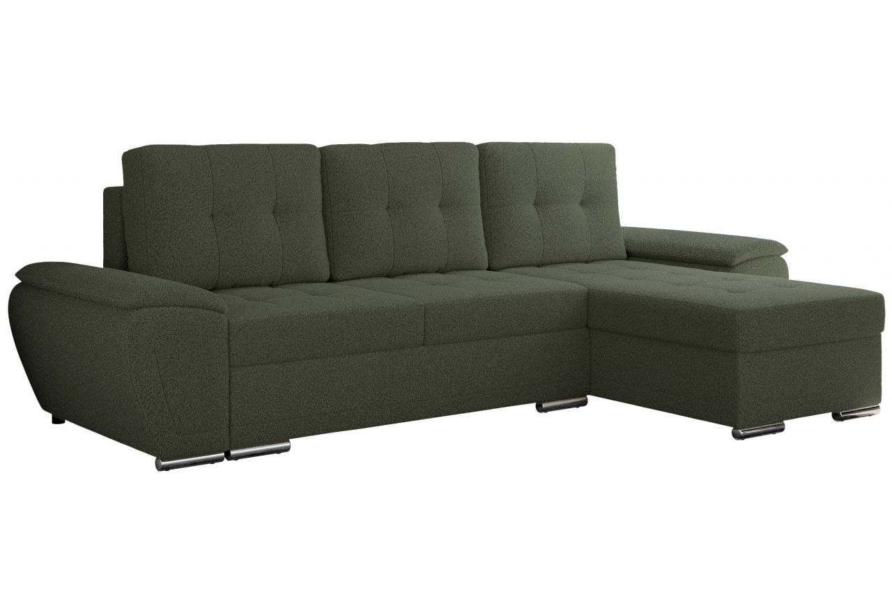 Narożnik UMBRIA L - uniwersalny - zielony, boucle