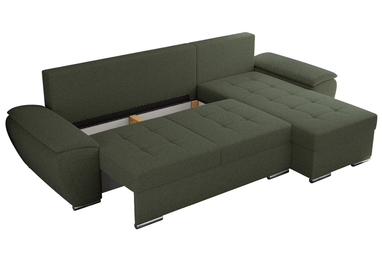 Narożnik UMBRIA L - uniwersalny - zielony, boucle