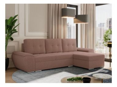 Narożnik UMBRIA L - uniwersalny - różowy, boucle