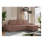 Narożnik UMBRIA L - uniwersalny - różowy, boucle