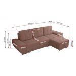 Narożnik UMBRIA L - uniwersalny - różowy, boucle