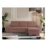 Narożnik UMBRIA L - uniwersalny - różowy, boucle