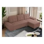 Narożnik UMBRIA L - uniwersalny - różowy, boucle