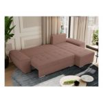 Narożnik UMBRIA L - uniwersalny - różowy, boucle