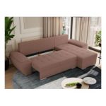 Narożnik UMBRIA L - uniwersalny - różowy, boucle