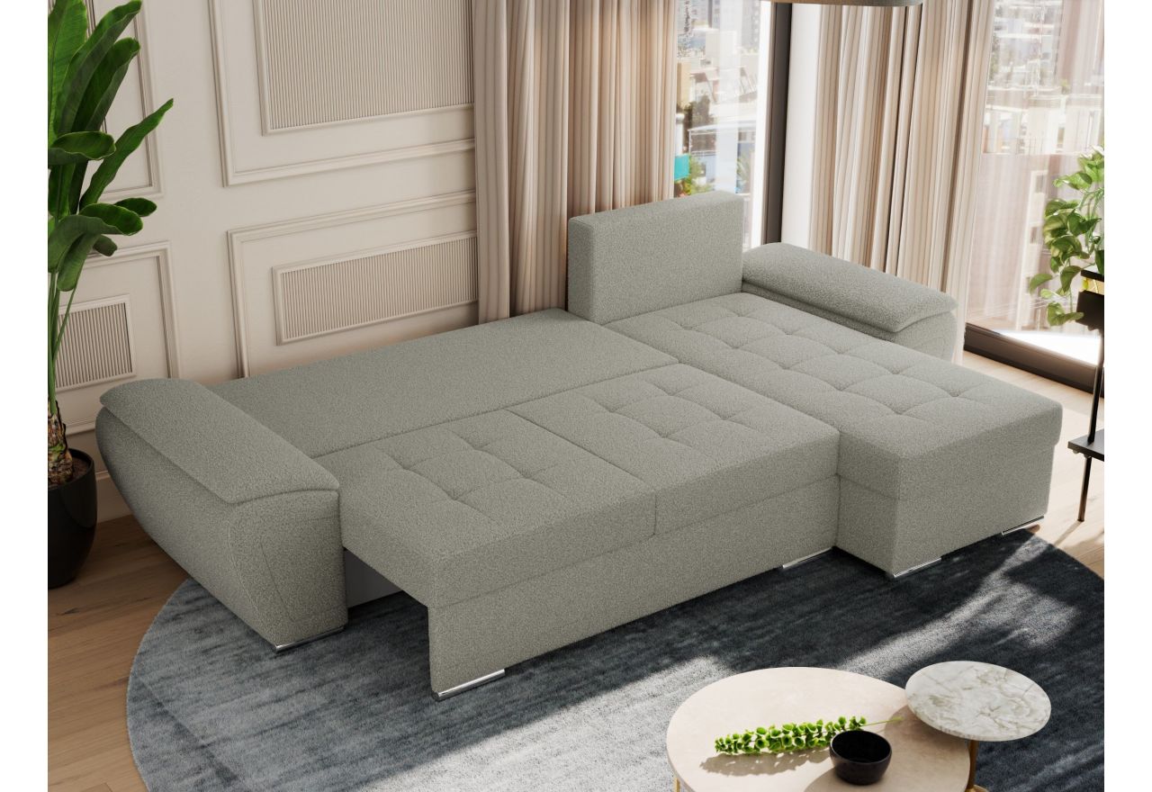 Narożnik UMBRIA L - uniwersalny - jasnoszary, boucle