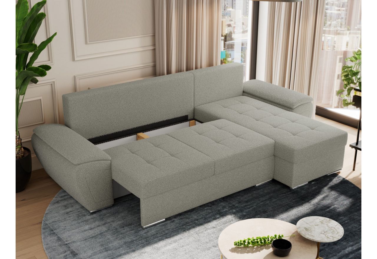 Narożnik UMBRIA L - uniwersalny - jasnoszary, boucle