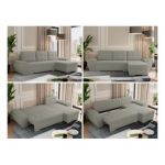 Narożnik UMBRIA L - uniwersalny - jasnoszary, boucle