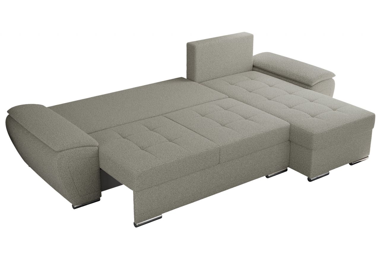 Narożnik UMBRIA L - uniwersalny - jasnoszary, boucle