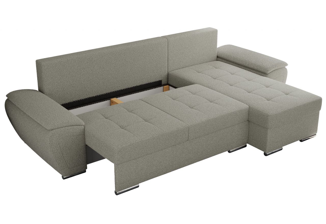 Narożnik UMBRIA L - uniwersalny - jasnoszary, boucle