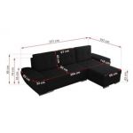 Narożnik UMBRIA L - uniwersalny - czarny, boucle