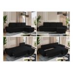 Narożnik UMBRIA L - uniwersalny - czarny, boucle