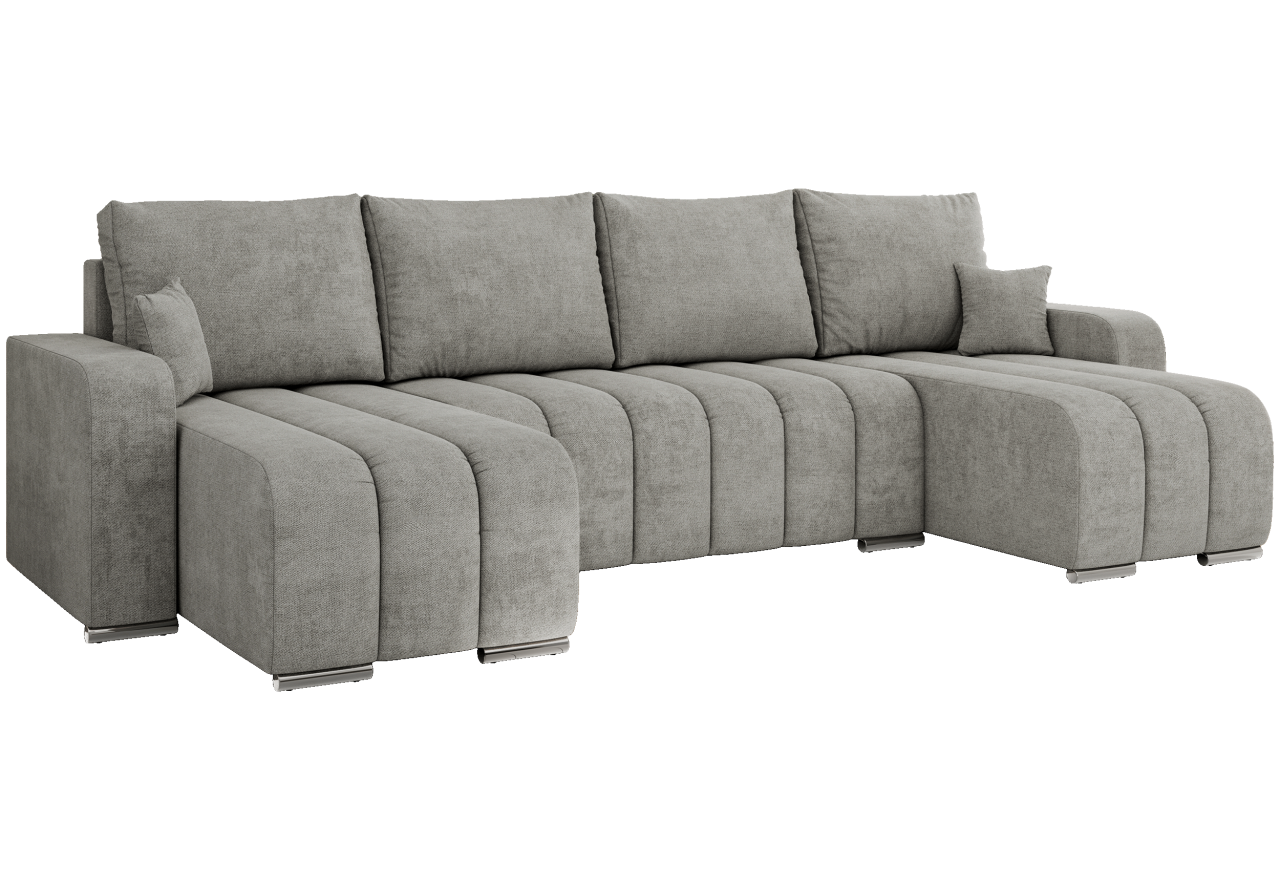 Narożnik KIRASSO U - uniwersalny - jasnoszary, struktura