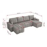 Narożnik KIRASSO U - uniwersalny - jasnoszary, struktura