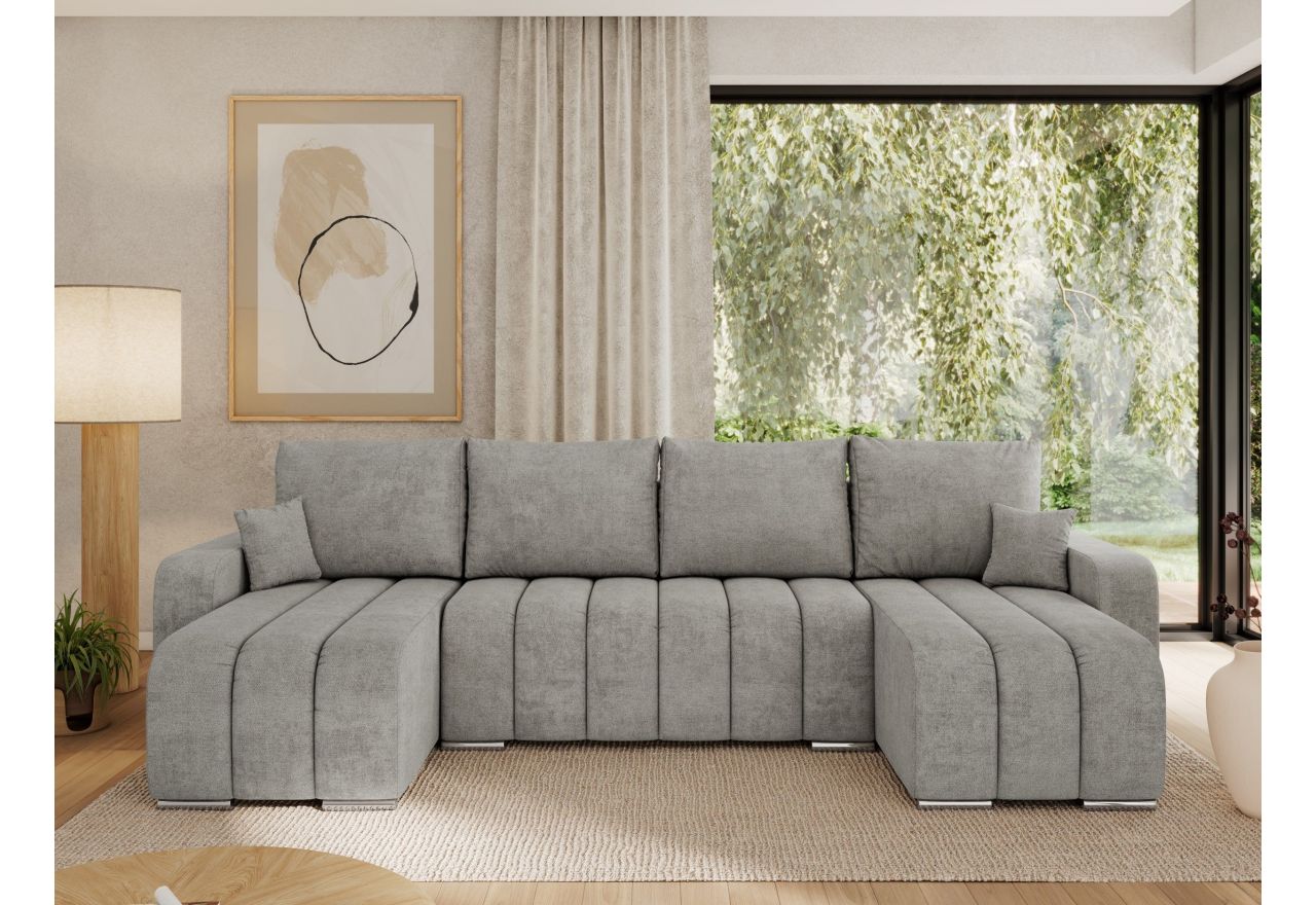 Narożnik KIRASSO U - uniwersalny - jasnoszary, struktura