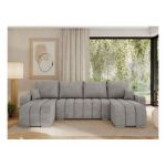 Narożnik KIRASSO U - uniwersalny - jasnoszary, struktura